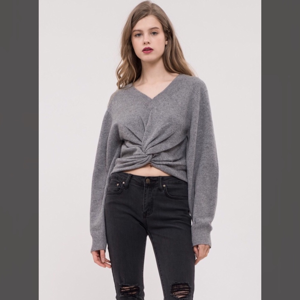 J.O.A Twist Front sweater